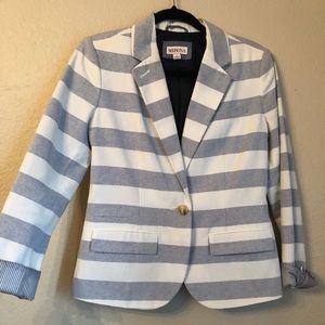Baby Blue & White Striped Blazer